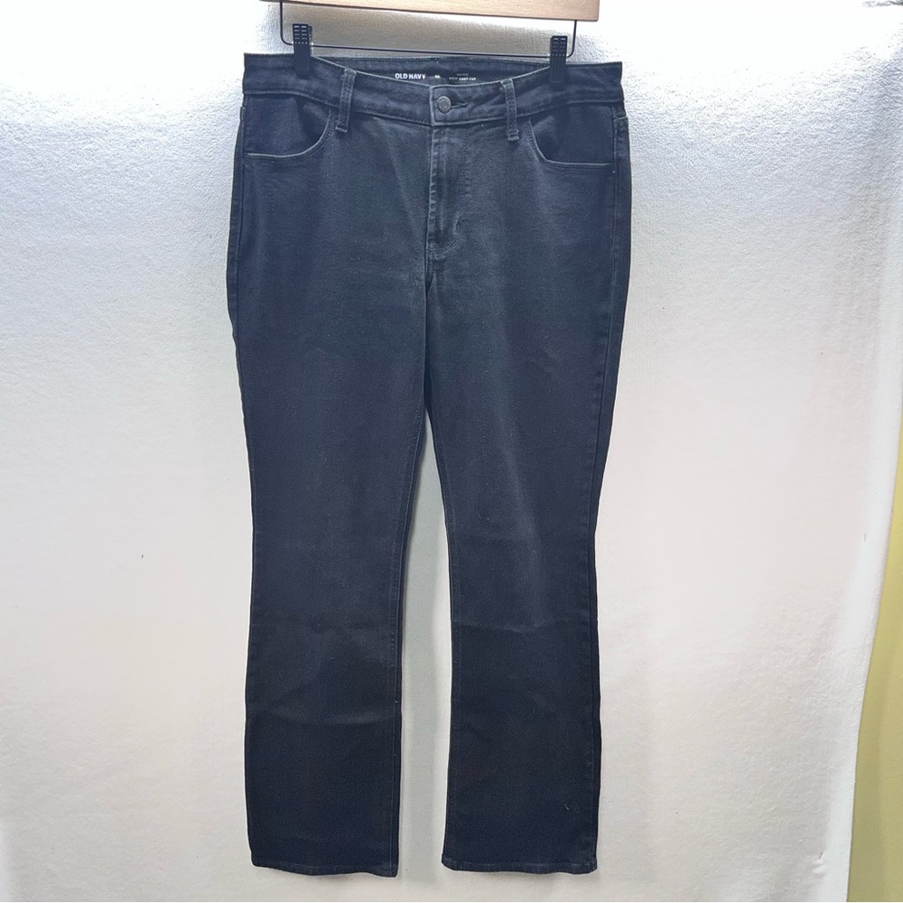 Old Navy Wow Bootcut Jeans Womens 10 Mid Rise Black Denim Stretch 3029
